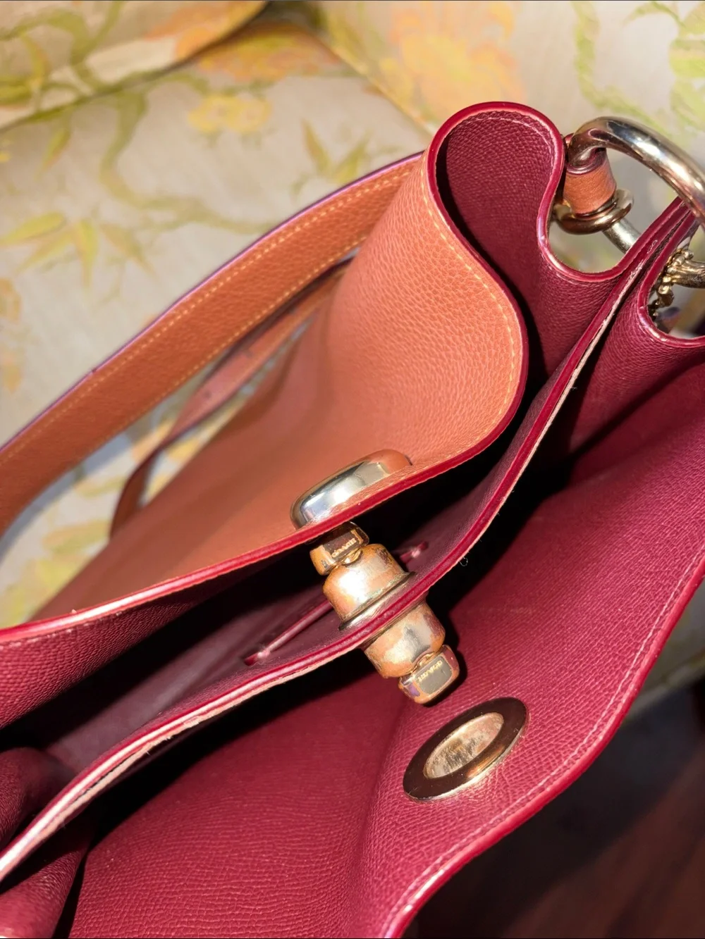 Coach Pebbled Leather Shoulder Bag with Crossbody strap